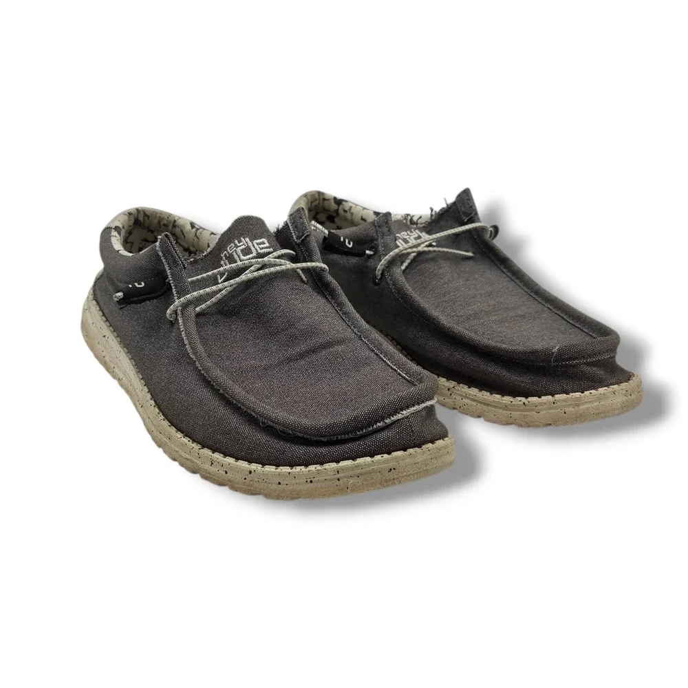 Hey Dude Wally Stretch Shoes Mens 10 Opal Black‎ Slip On